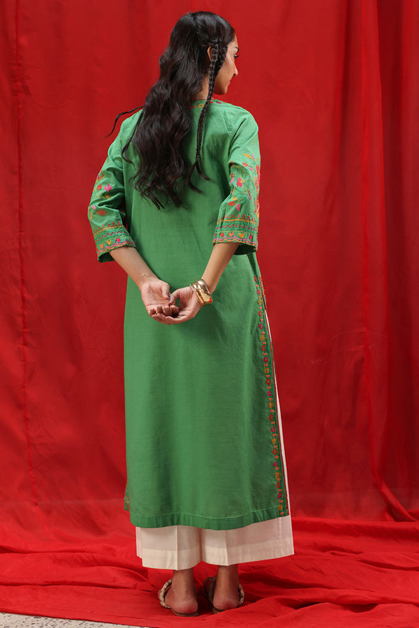 Embroidered Zouk Whisper Kurta