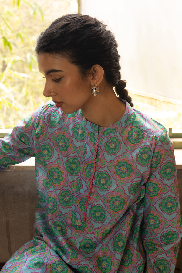 Printed Crochet Duo Set