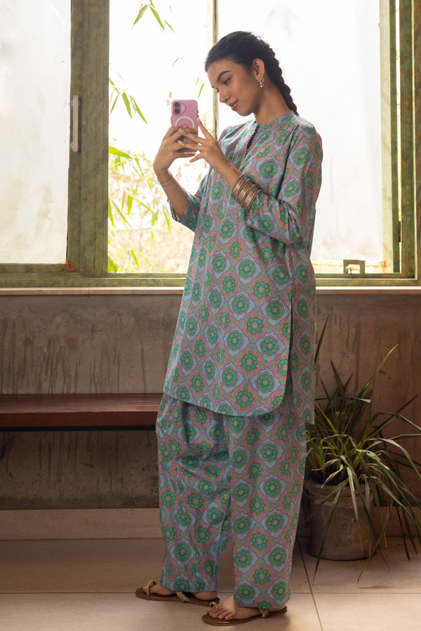 Printed Crochet Duo Set