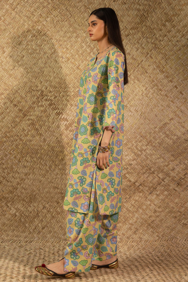 Contrast Crochet Printed Set