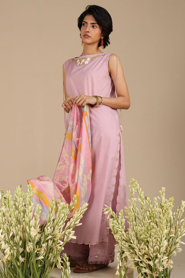 Blush Bloom Embroidered Suit