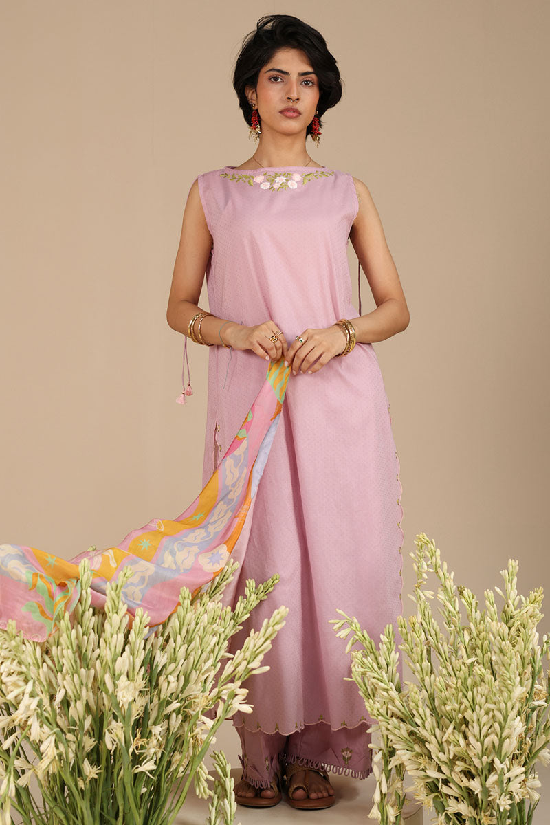 Blush Bloom Embroidered Suit