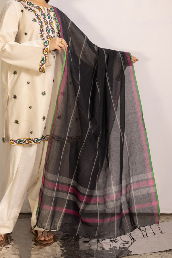 Blush Grid Dupatta