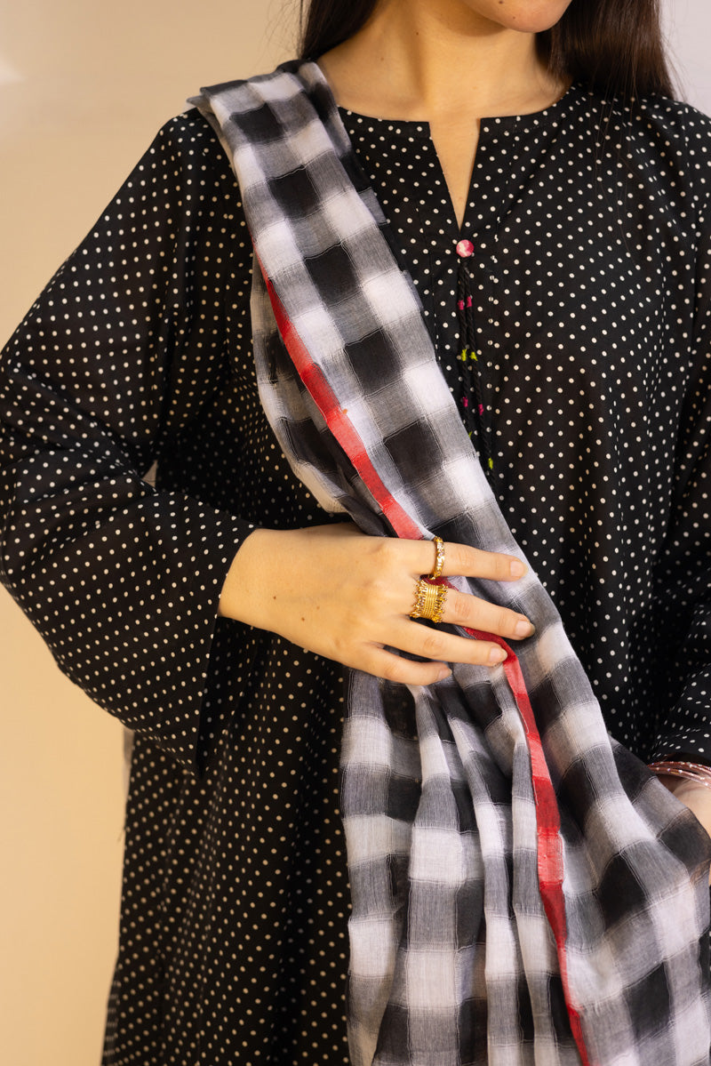 Blush Grid Dupatta