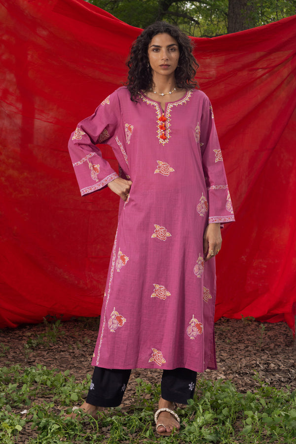 Block Print Whisper Kurta