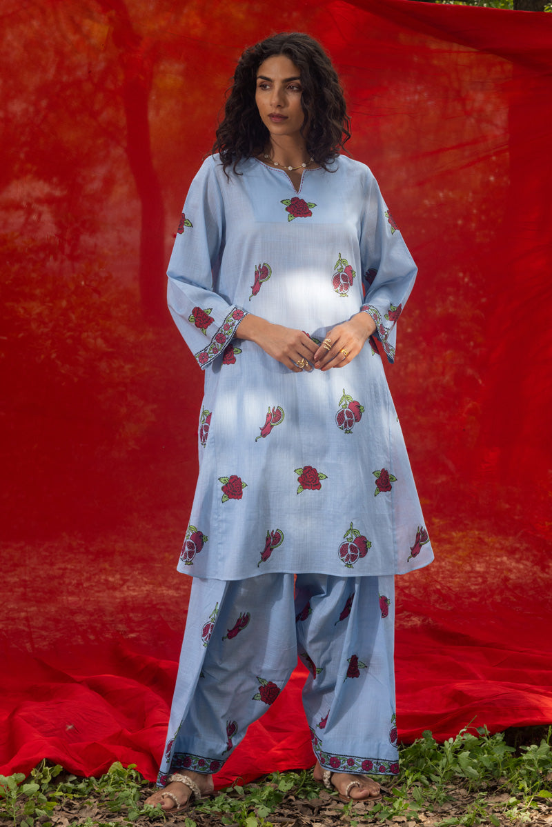 Laal Anar Block-Printed Set