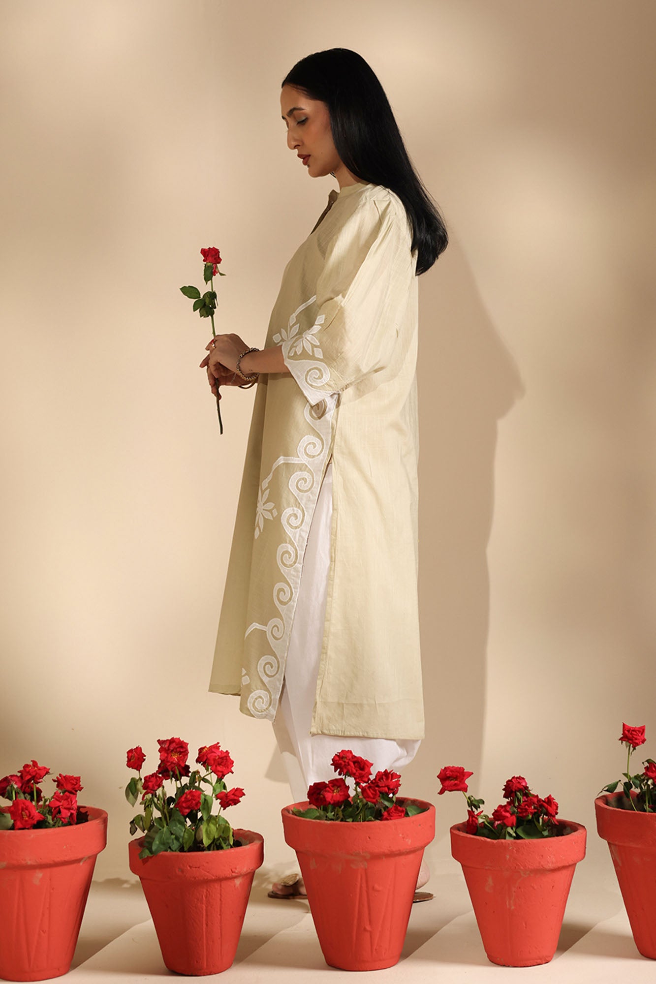 Petal Reverie Appliqué Kurta