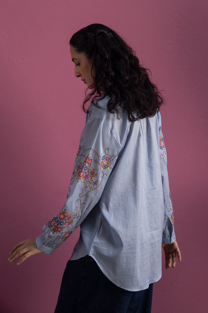 Blush Field Embroidered Top
