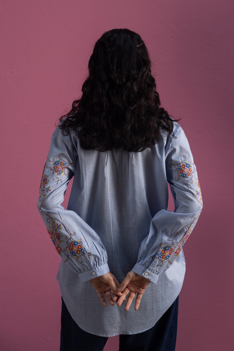Blush Field Embroidered Top