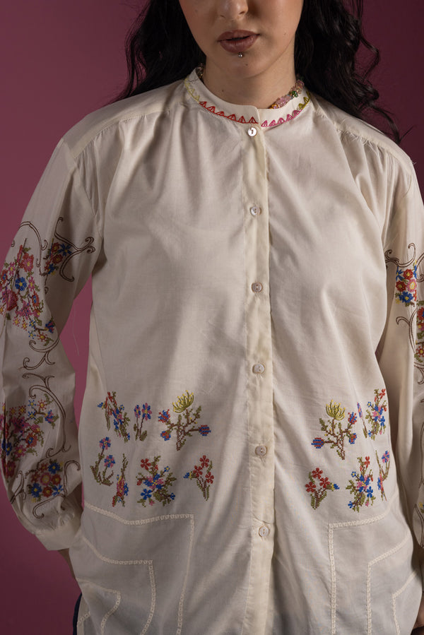 Blush Field Embroidered Top
