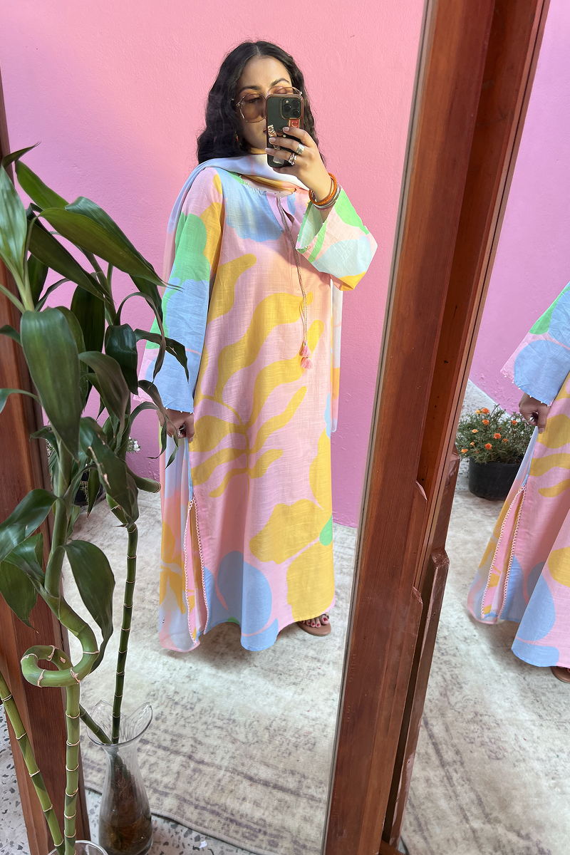 Soft Blush Kaftan Set