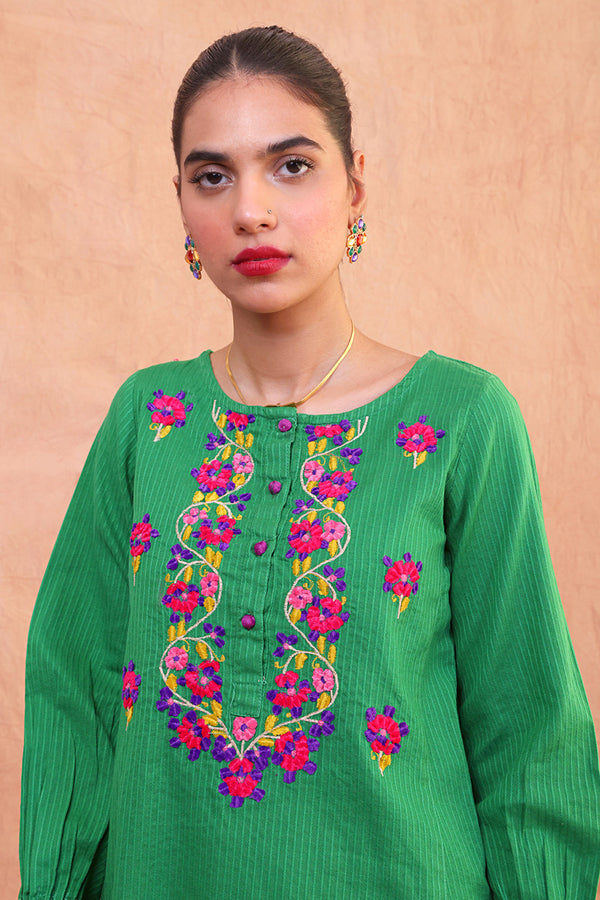 Exotic Blooms embroidered gala 2 piece