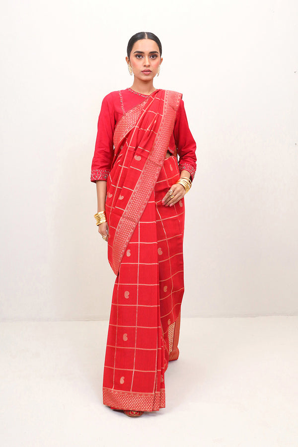 Brocade Ruby Sari