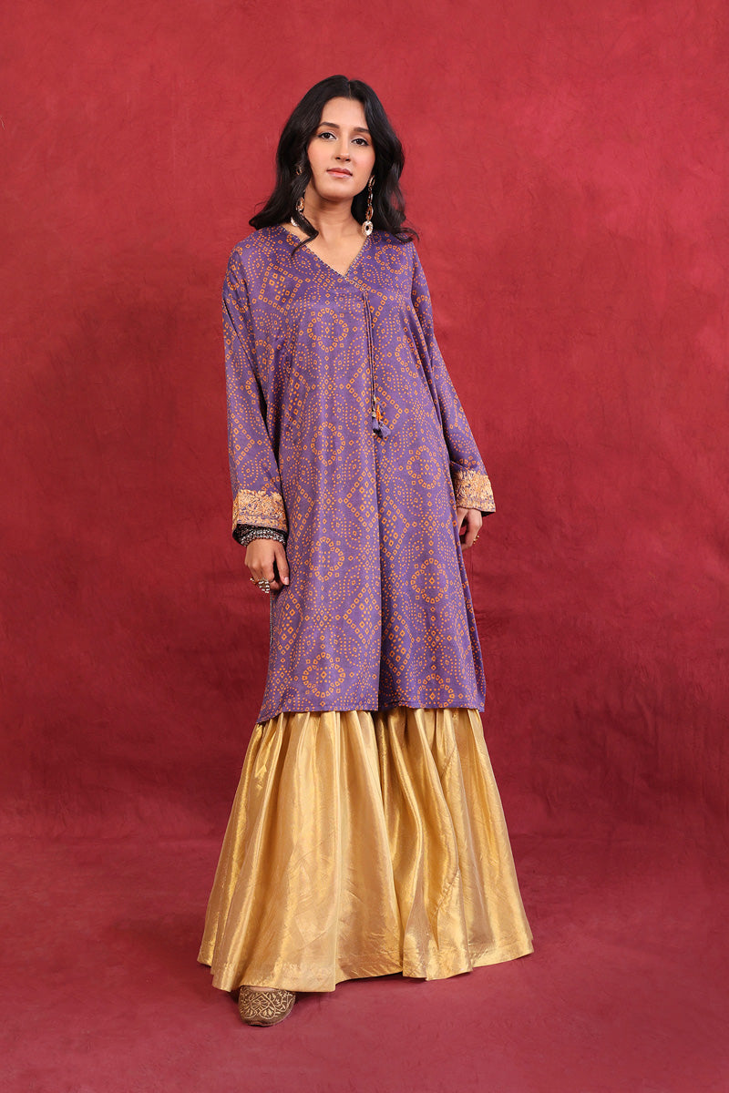 Ethnic Geo Purple Kurta