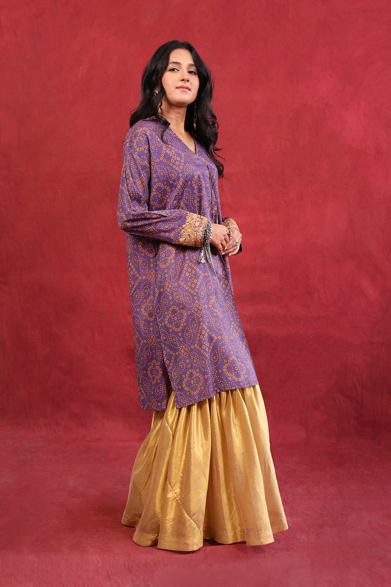 Ethnic Geo Purple Kurta