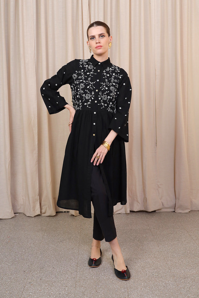 N K R Embroidered Dress