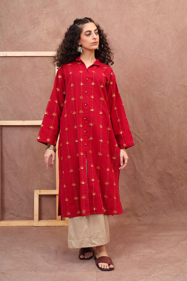 N K R Embroidered Shirt