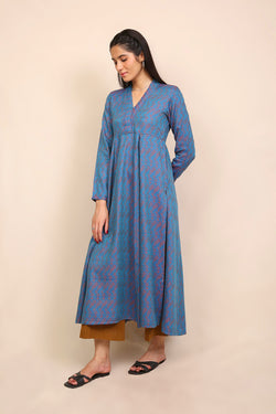 Woven Lattice Flared Shirt