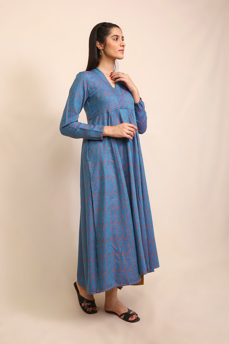Woven Lattice Flared Shirt
