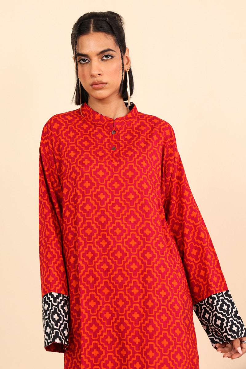 Print Blocked Zawiya 2 Piece