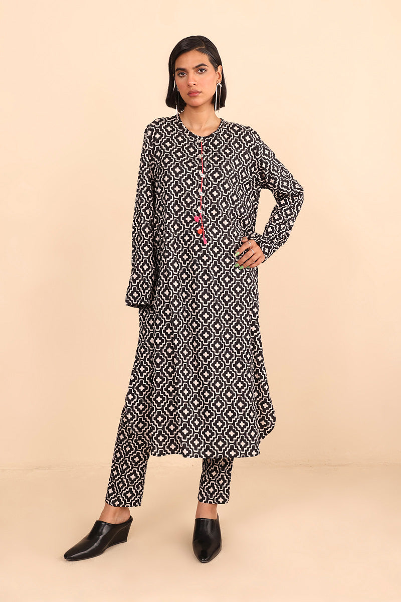 Buttoned Zawiya 2 Piece Set