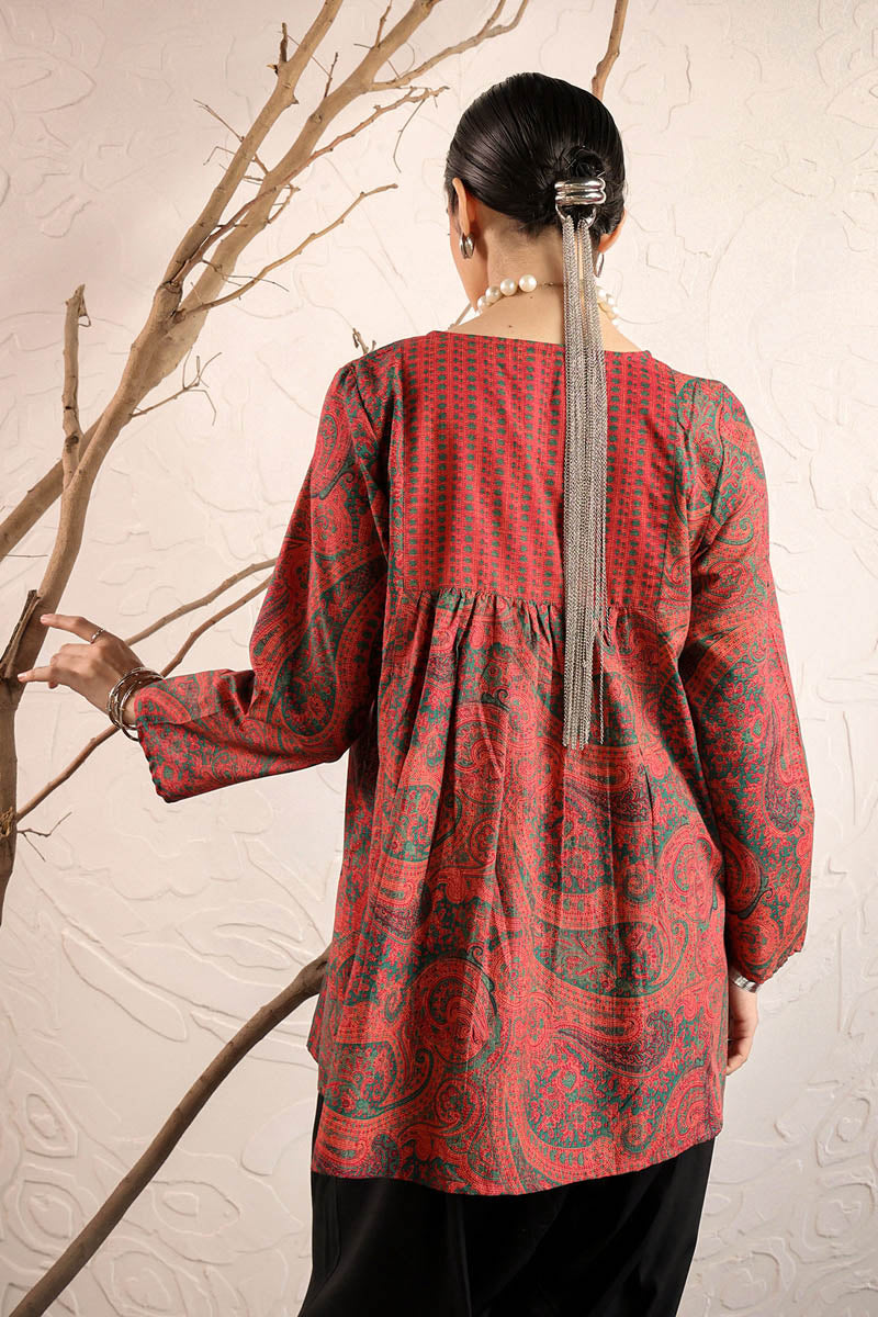 Print Blocked Boho Paisley Top