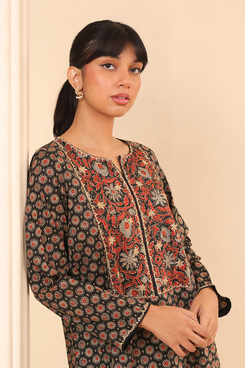 Print Blocked Shahgul 2 Piece