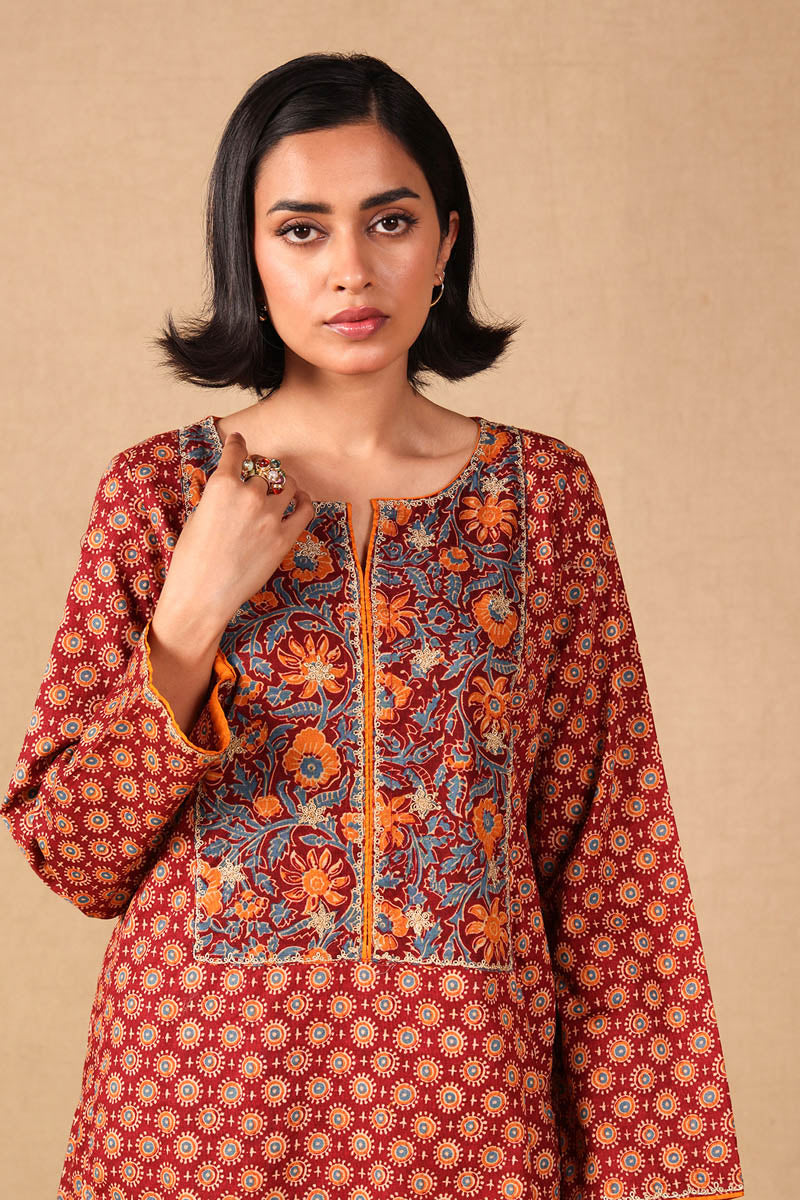 Print Blocked Shahgul 2 Piece