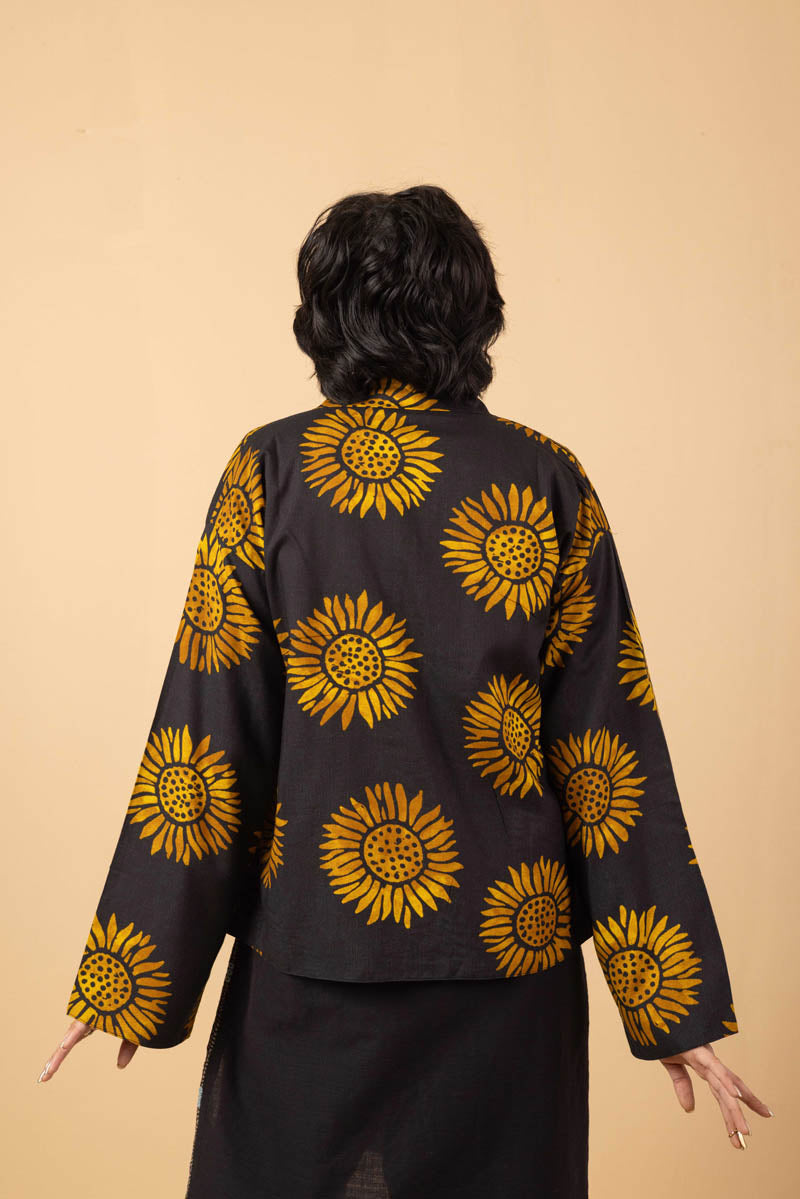 Sunflowers Zippered Jacket