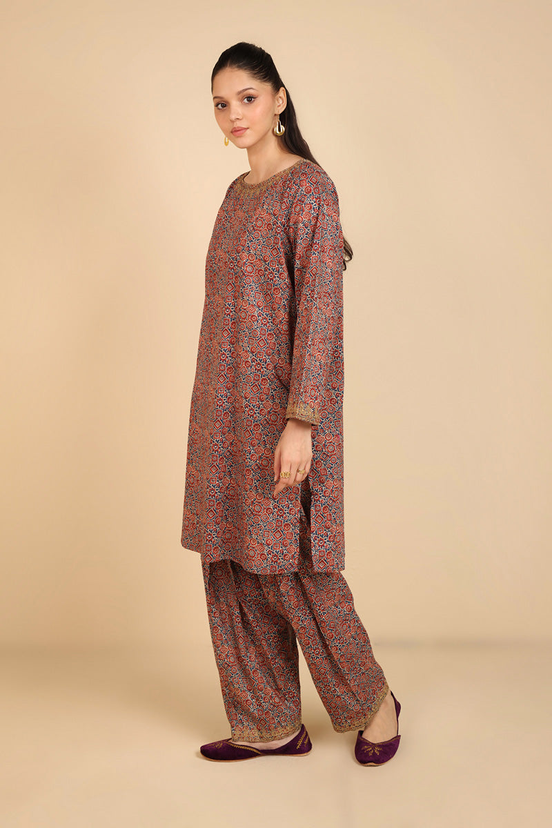 Bagru Embroidered 2-Piece