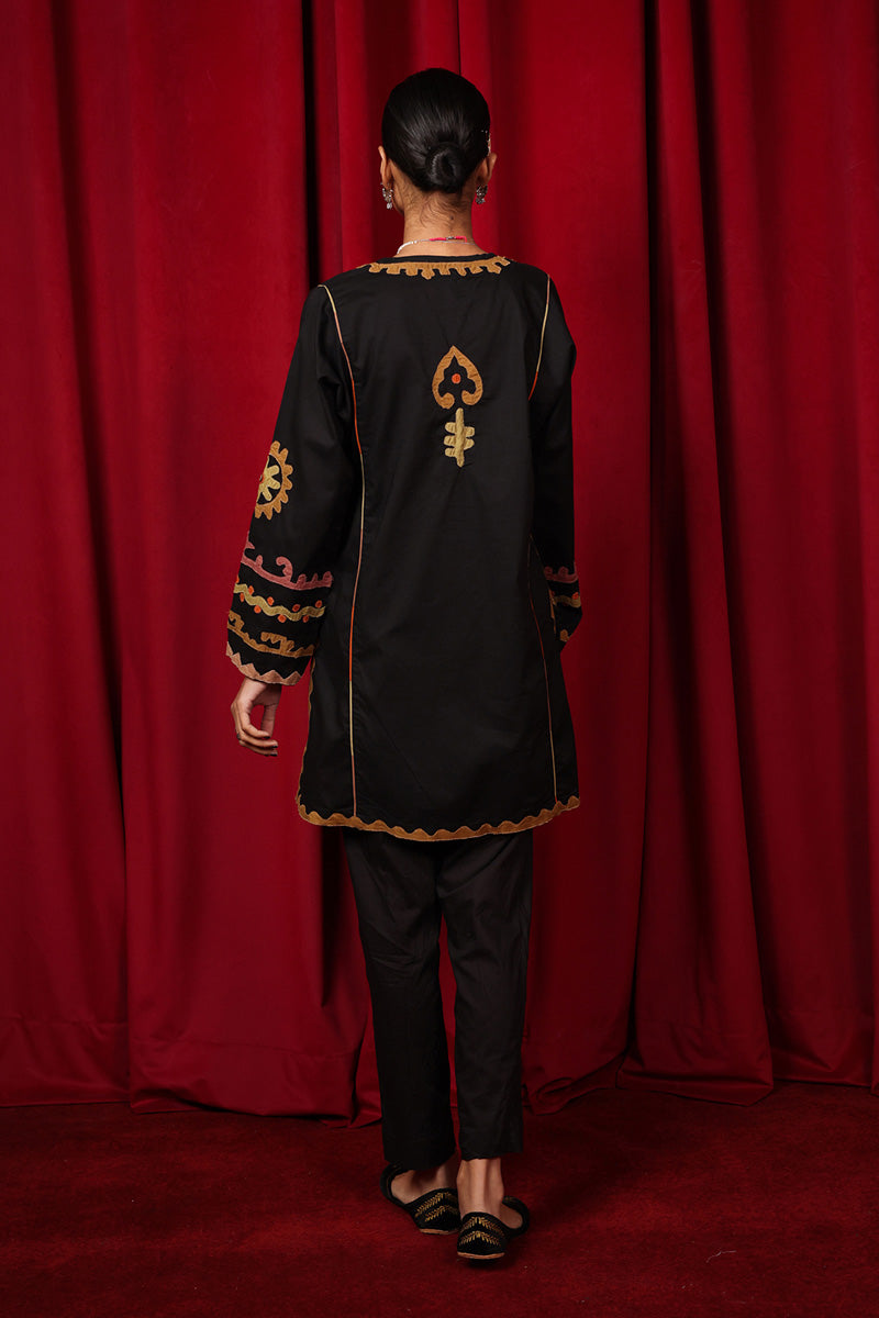 African Collage Applique Kurta