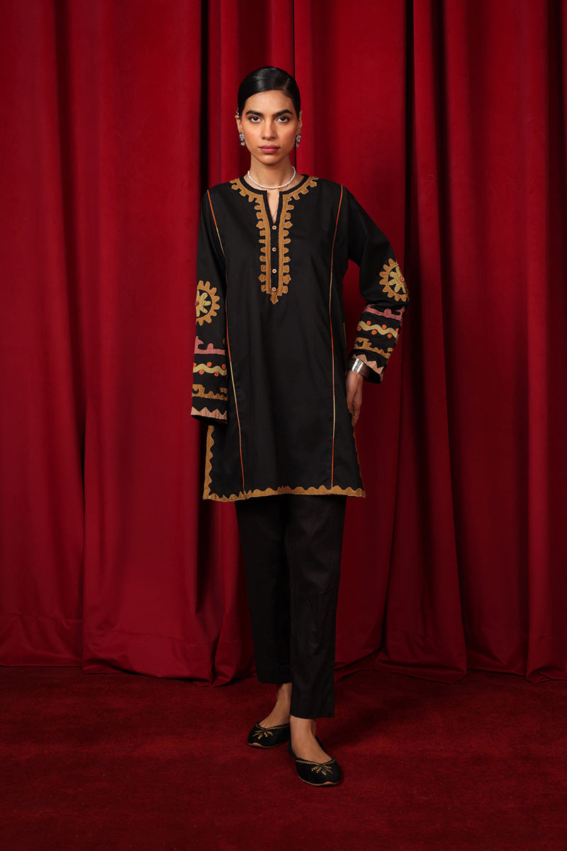 African Collage Applique Kurta