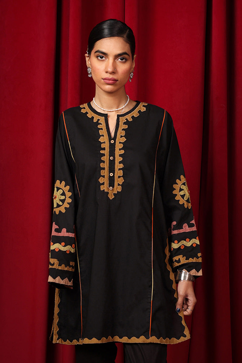 African Collage Applique Kurta