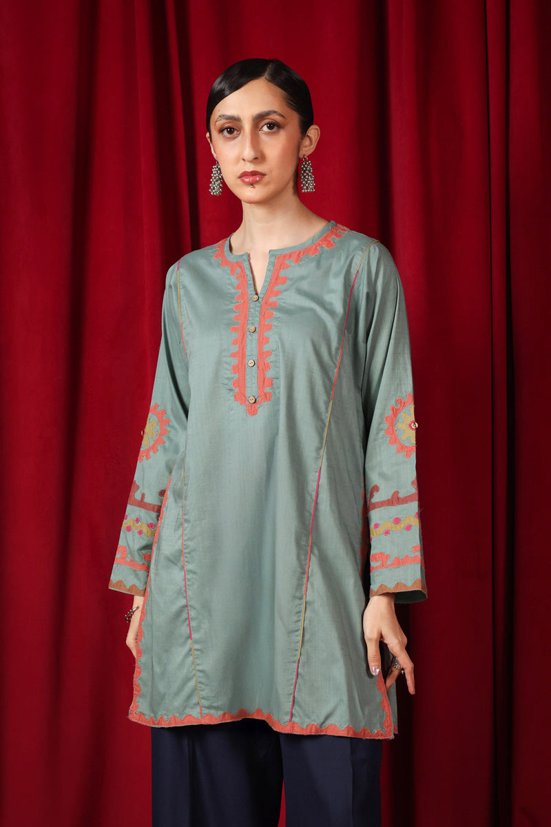 African Collage Applique Kurta