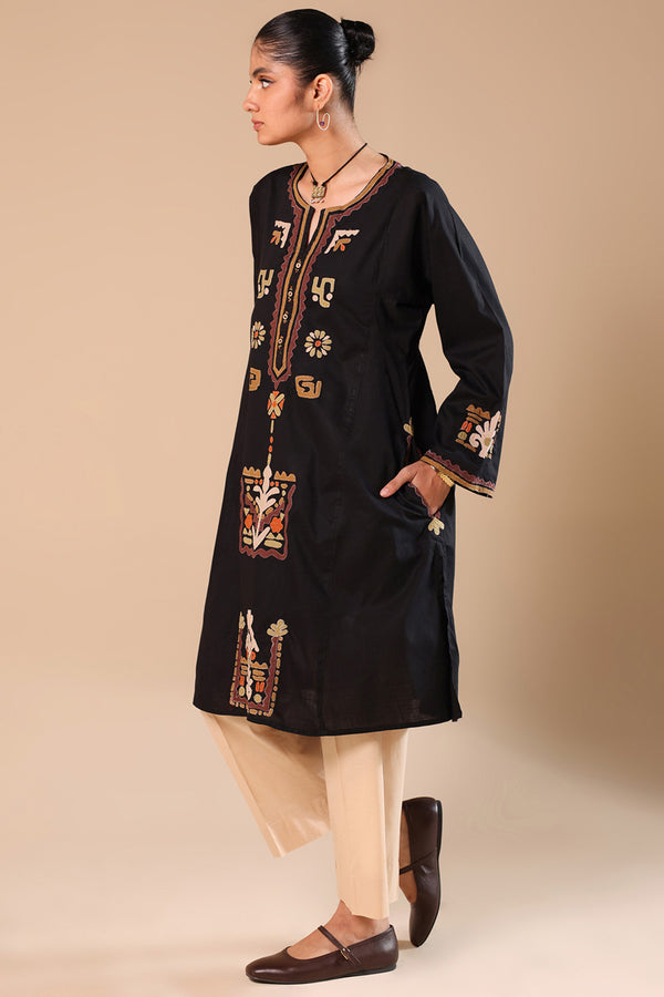 African Collage Appliqued Kurta