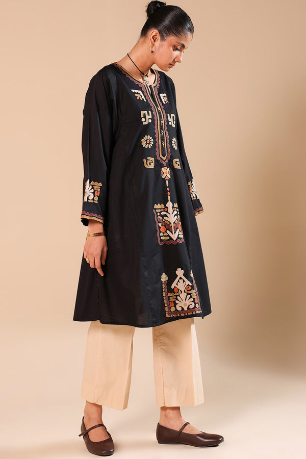 African Collage Appliqued Kurta