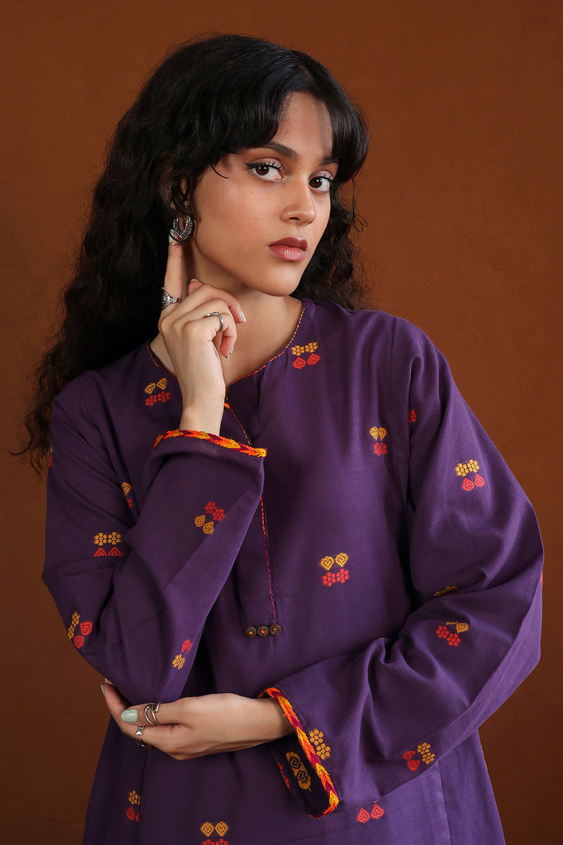 Khaddiyan Print Blocked Kurta