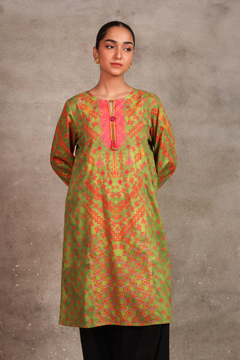 Tasseled Jigsaw Kurti