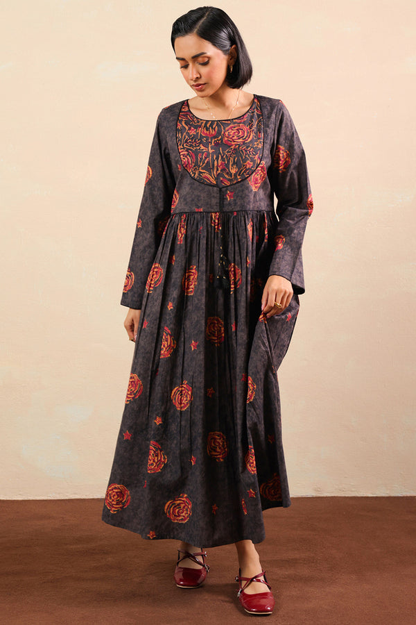Ajrak Anarkali Dress