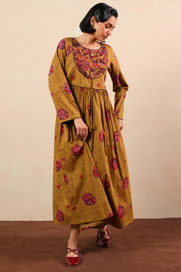 Ajrak Anarkali Dress