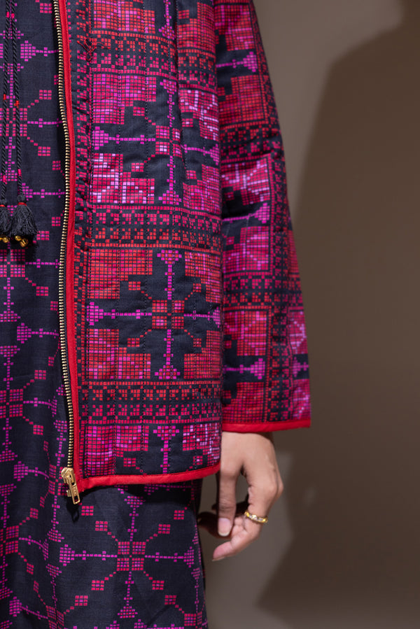 Patterned Poem Quilted Jacket