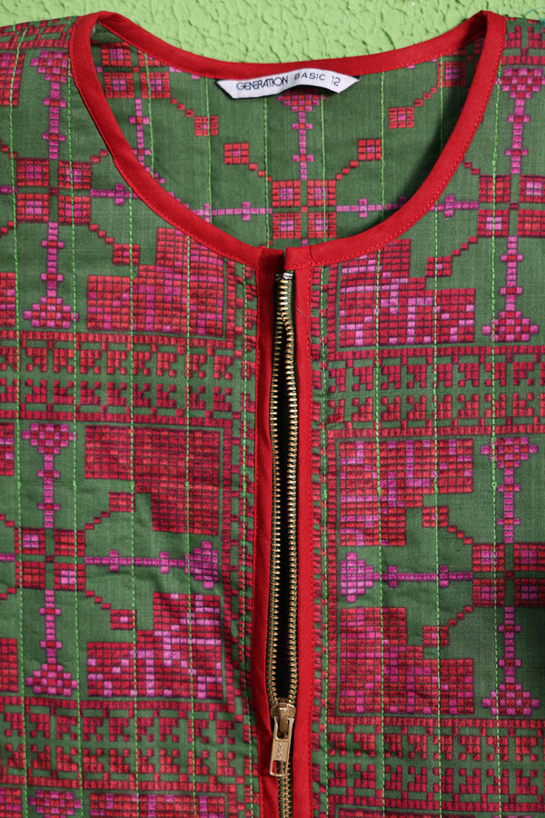 Patterned Poem Quilted Jacket