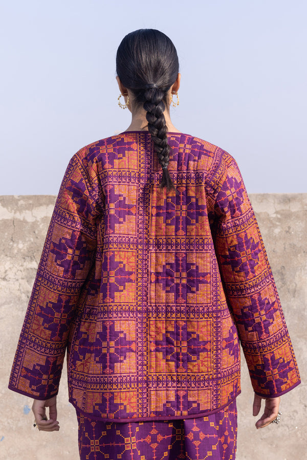 Patterned Poem Quilted Jacket