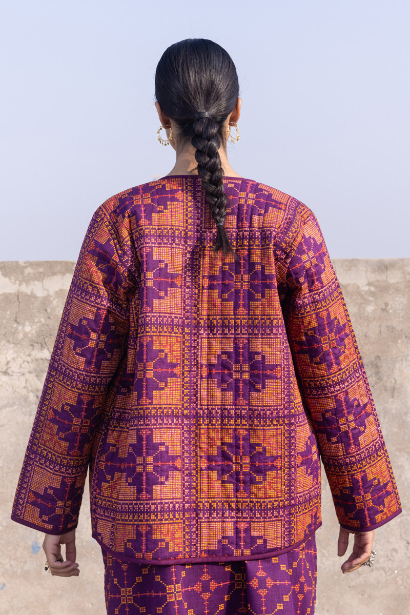 Patterned Poem Quilted Jacket