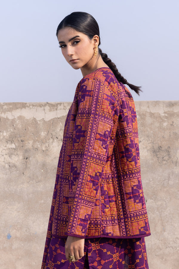 Patterned Poem Quilted Jacket