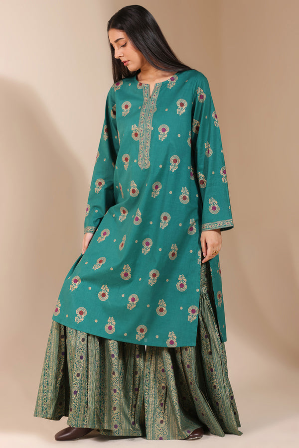 Zari Whisper Gharara Set