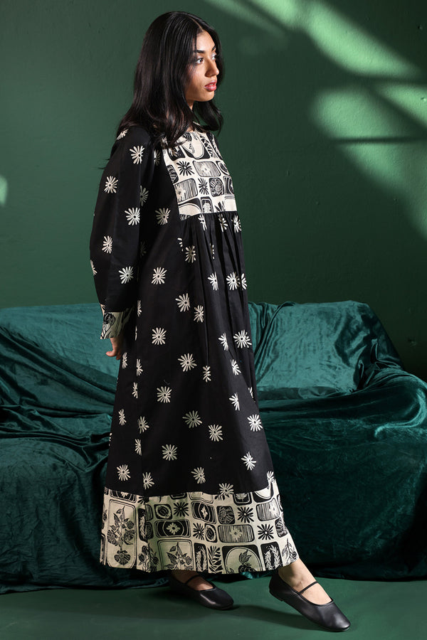 Linocut Cascade Dress