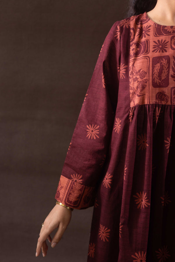 Linocut Cascade Dress