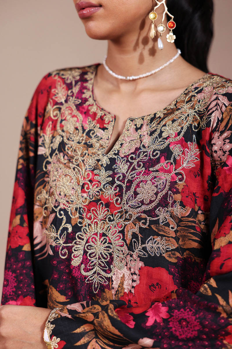 Vibrant Roses Gilded Set