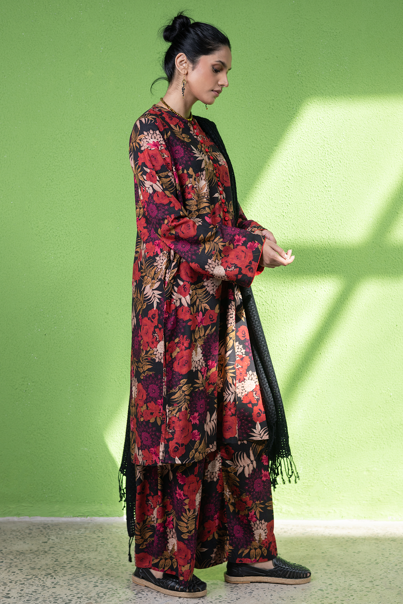 Vibrant Roses Printed Set